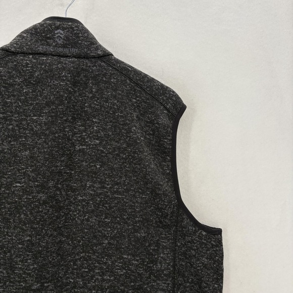 Free Country Vest Mens XL Black Sweater Fleece Quilted Full Zip Outdoor Hiking - Picture 13 of 15